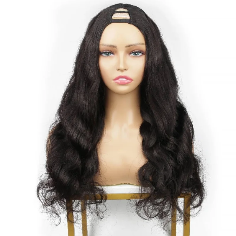 Short wig for elders-12 Inch Body Wave V Part Wig