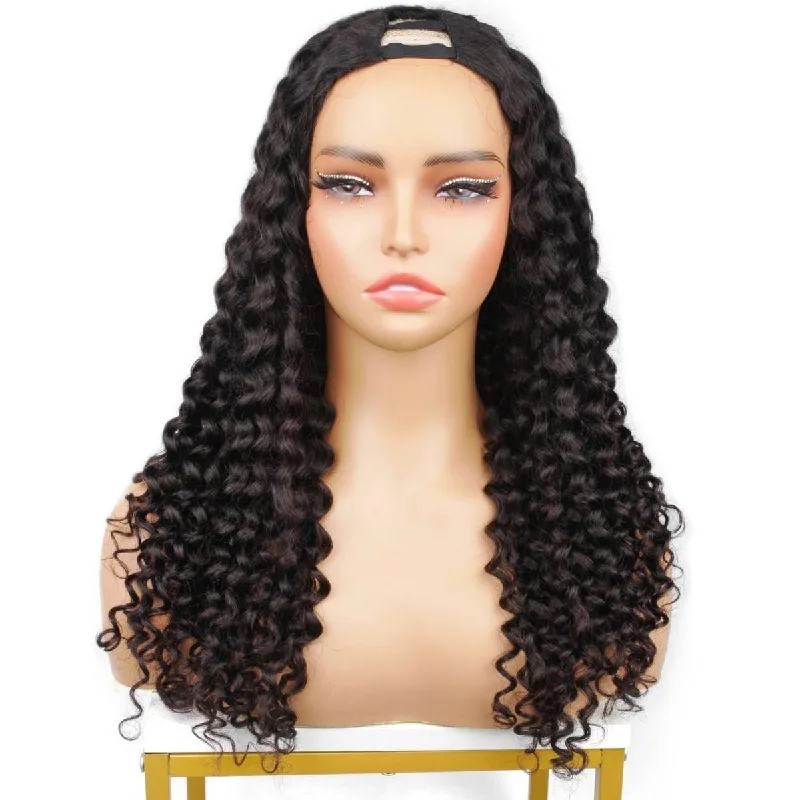 Wig for vivid shades-12 Inch Italian Curl V Part Wig