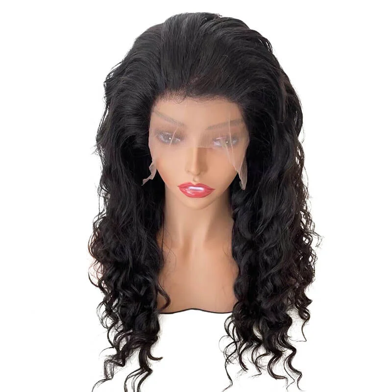 Natural style wig gray-150% Density Brazilian 13x4 Lace Frontal Wig's Deal Loose Wave