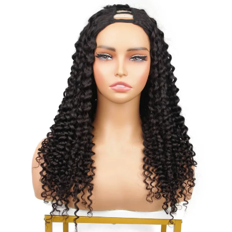 Wig for vivid look-20 inch Kinky Curly V Part Wig