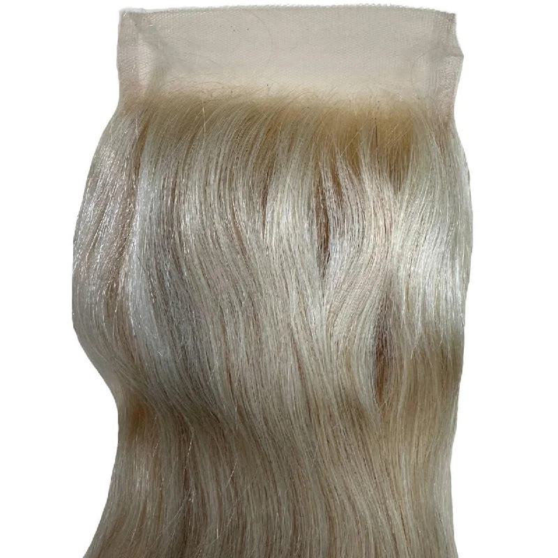 Black wig with texture-Russian Blonde Straight 4x4 Transparent Closure