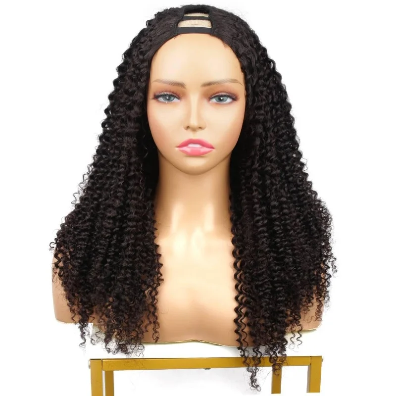 Wig for deep flair-Jerry Curl V Part Wig