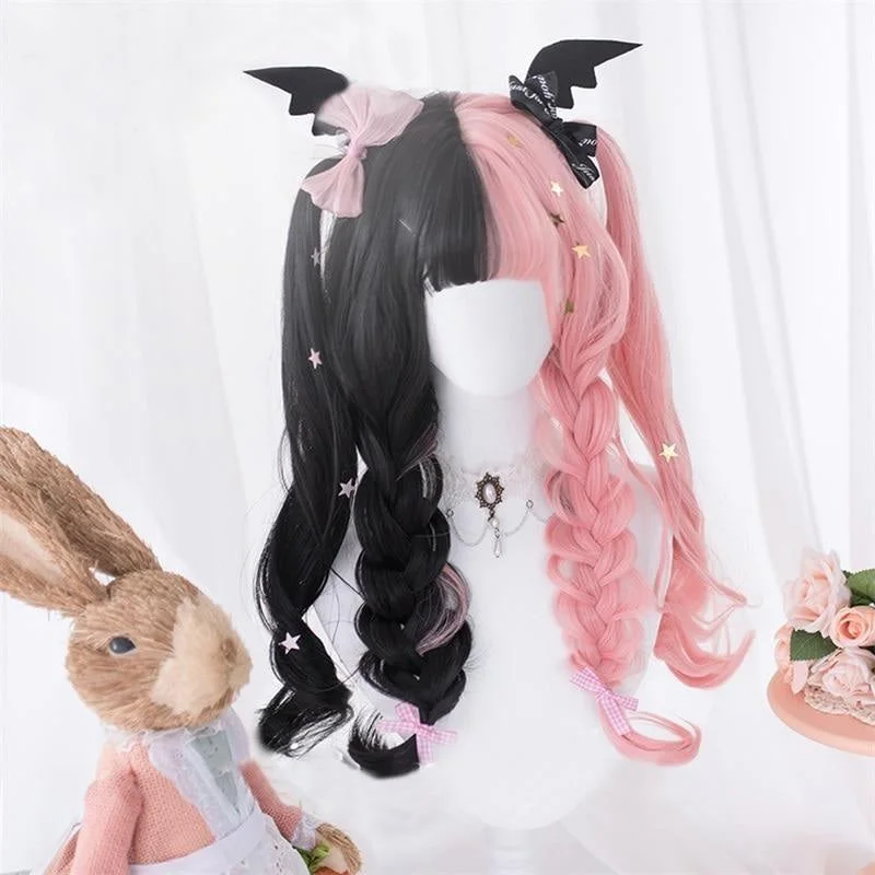 Wig for film role-Black Pink Pastel Goth Wig