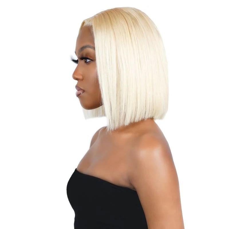 Wig for loose flair-Blonde Straight 4x4 Transparent Bob Wig