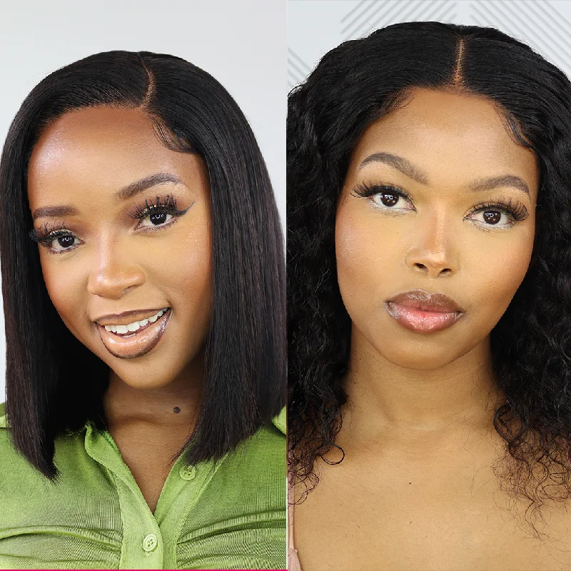 Wig for plush look-Brazilian 4x4 Lace Wig - Straight 12" and Natural Wave 12" - R2750