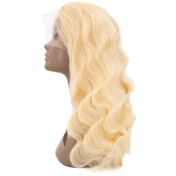 Wig for sleek flair-Brazilian Blonde Body Wave Full Lace Wig