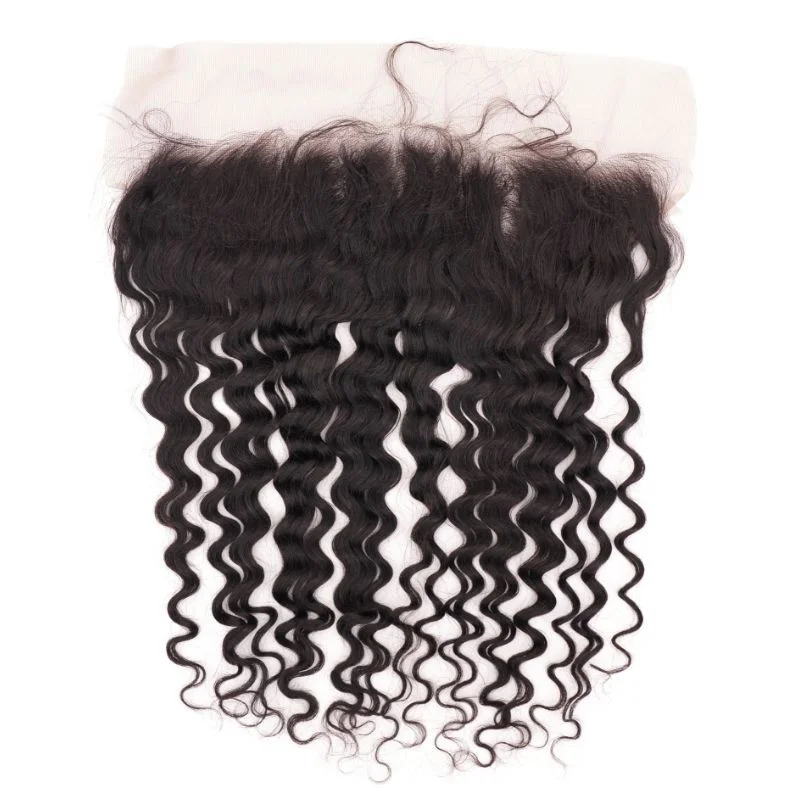 Curly wig for winter-Brazilian Deep Wave 13x4 Transparent Frontal