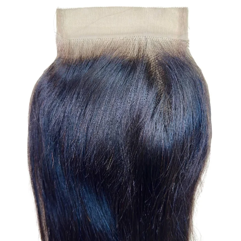 Synthetic wig for club-Brazilian Silky Straight 4x4 Transparent Closure