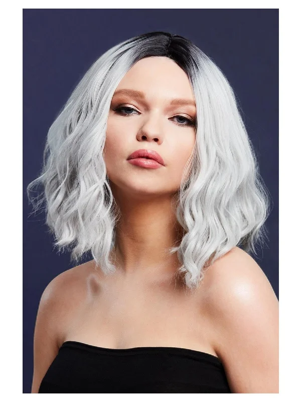 Wig gloss for synthetic-Cara Wig - Two Toned Blend, Ice Silver