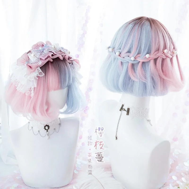 Blonde bob wig with texture-Cotton Candy Bob Wig