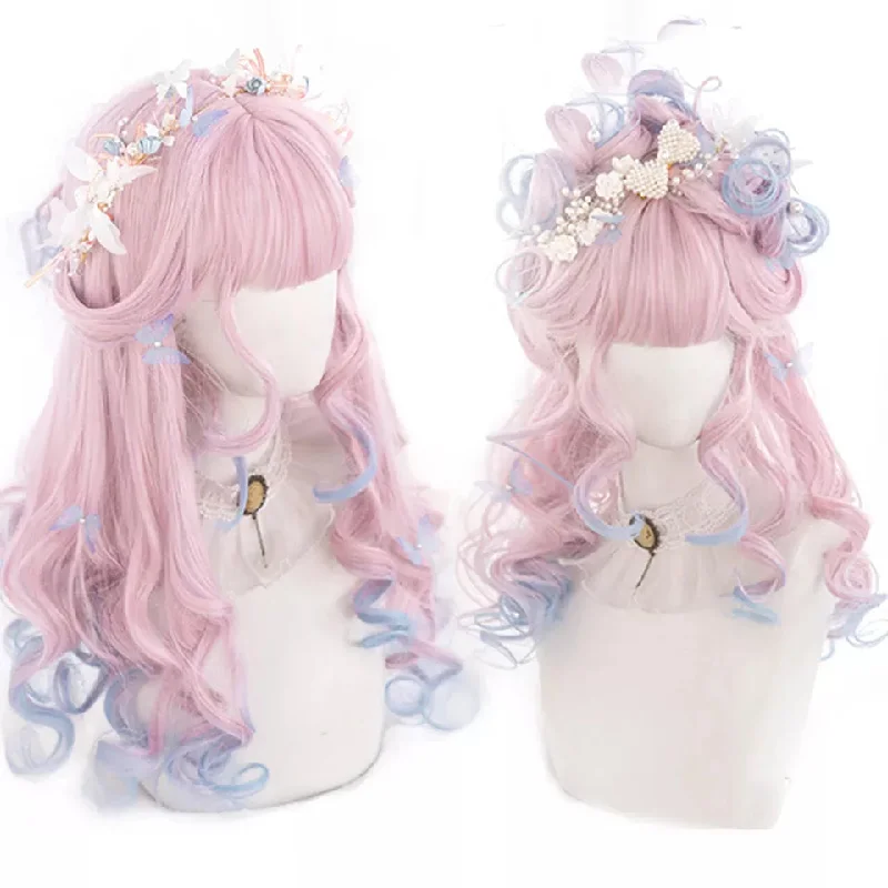 Wig for clean vibe-Dainty Blue Pink Ombre Wig