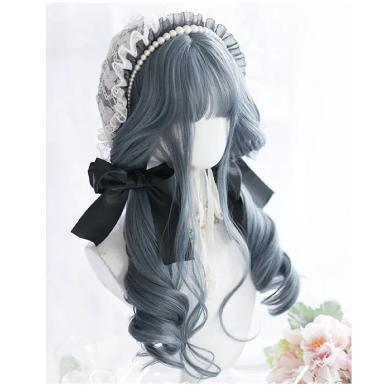 Medium bob wig purple-Dark Blue Gothic Wig