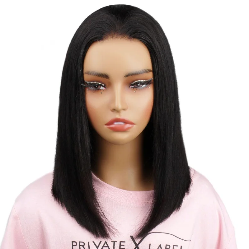 Wig bleach for highlights-Jet Black 2x6 HD Closure Bob Wig