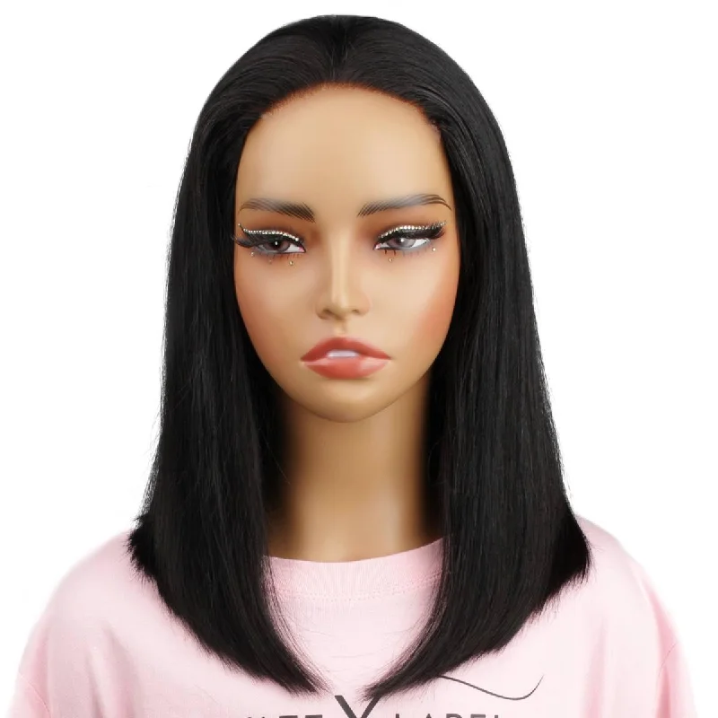 Wig for club night-Jet Black 4x4 HD Closure Bob Wig