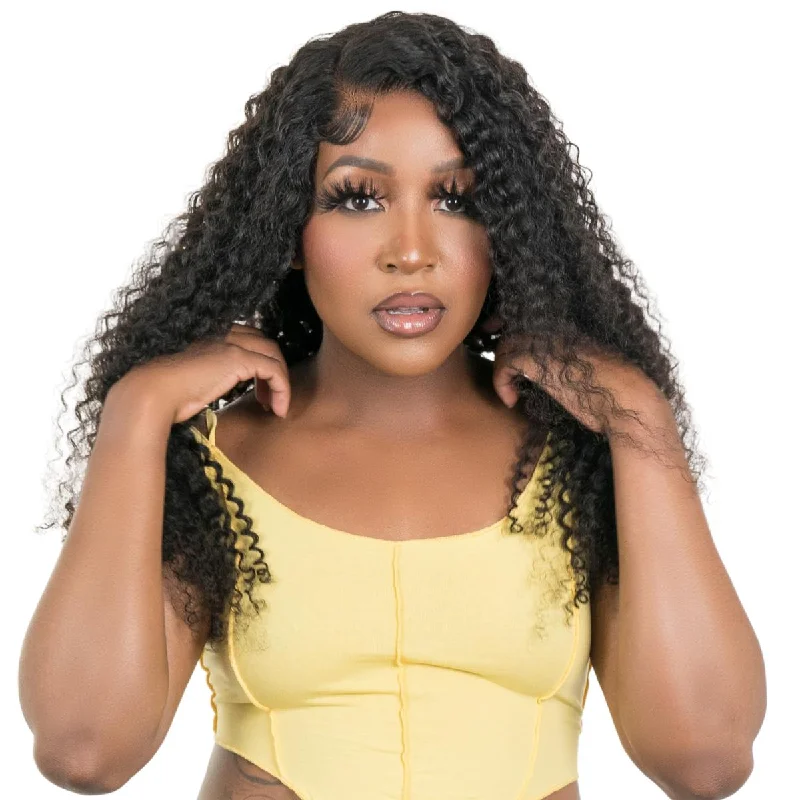 Wig for sleek vibe-Kinky Curly 4x4 Transparent Closure Wig