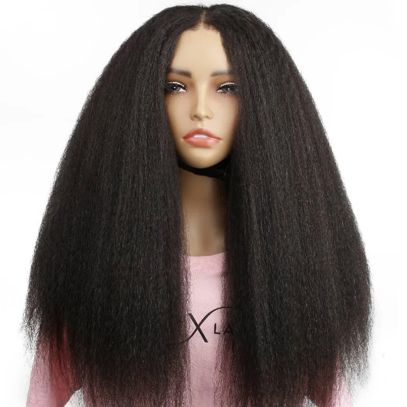 Wig for deep style-Kinky Straight HD 2x6 Closure Glueless Wig