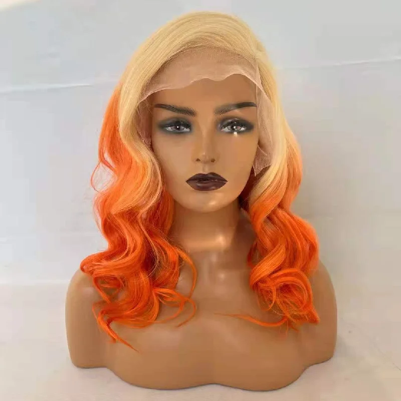 Wig for neat vibe-Raw brazilian transparent lace front wig two tone ombre color long hair  hd lace wigs