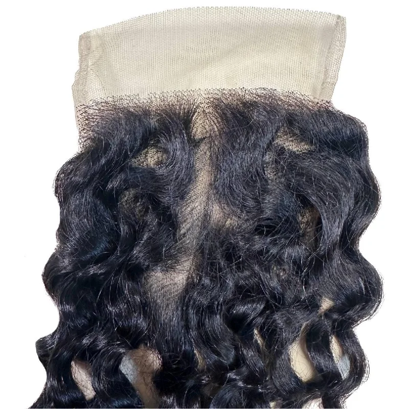 Medium wavy wig for sale-Spanish Wave 4x4 Transparent Closure