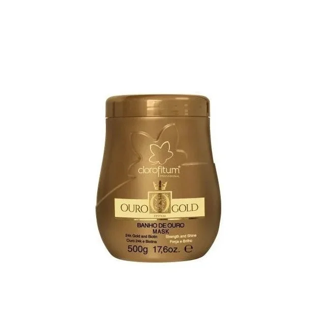 Scalp calming hair care-24k Gold Bath Strenght Shine Nourishing Hair Treatment Mask 500g - Clorofitum