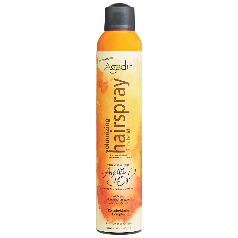 Frizz reducing mist-Agadir Volumizing Firm Hold Hair Spray w/ Argan Oil & Keratin/Biotin Complex (10.5oz/298g)