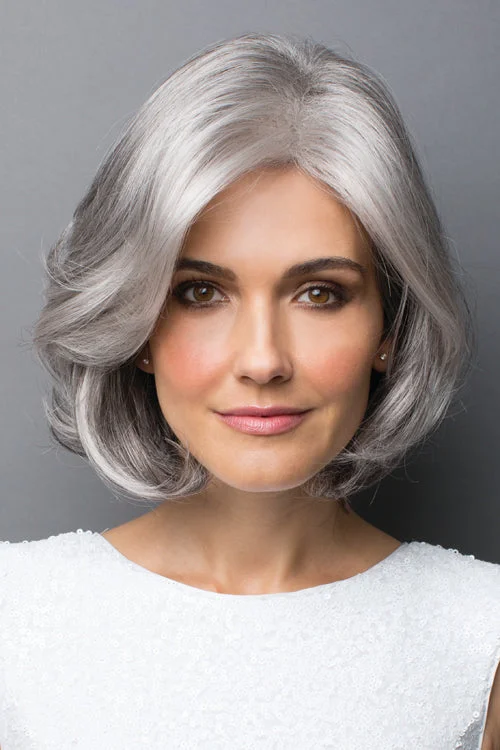 Synthetic wigs for sunny weddings-Amal Synthetic Wig by Rene of Paris | Short, Wavy | Basic Cap