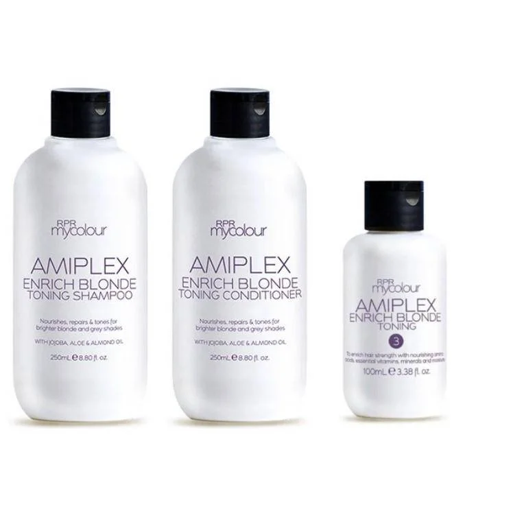 Amiplex RPR Amiplex Enrich Blonde Shampoo Conditioner and Stage 3 Treatment Kit