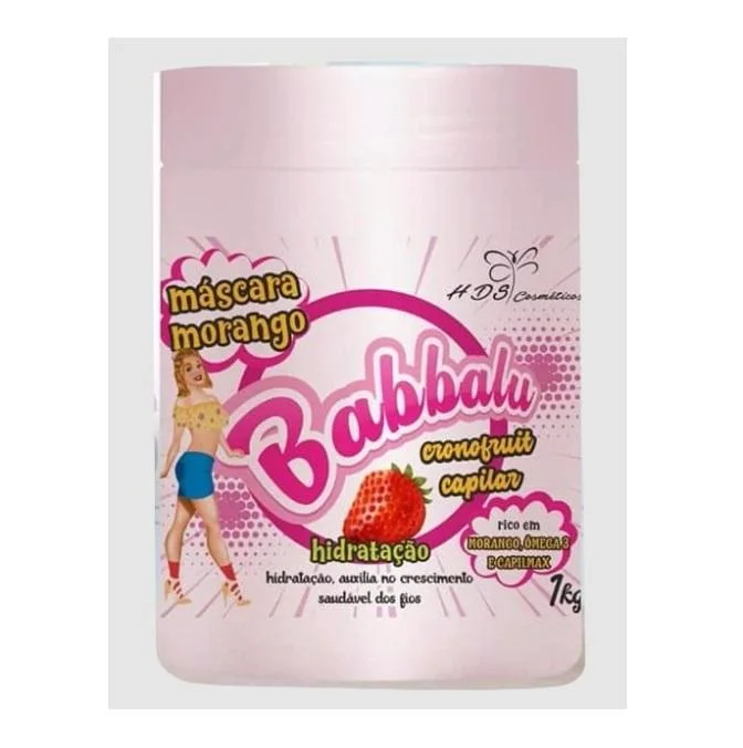 Hair care routine for weaves-Babbalu Strawberry Cronofruit Moisturizing Growth Mask 1Kg - HDS Cosmetics