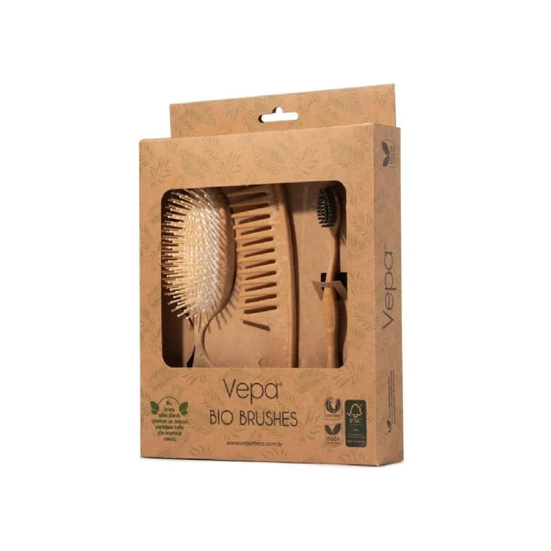 Bio Brushes Styling Hair Brush, Comb and Toothbrush Set