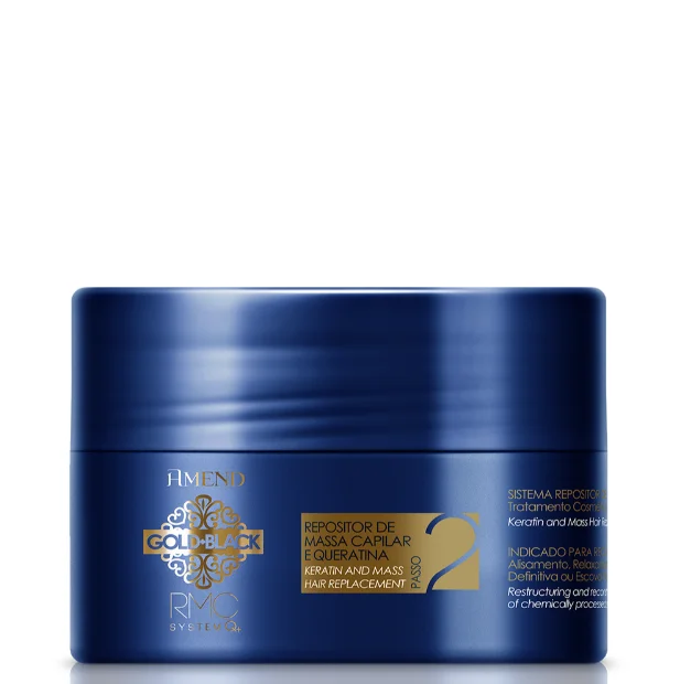 Hair care routine for newborns-Black Gold Hair Mass Keratin Replenisher Post Chemistry RMC Mask 250g - Amend