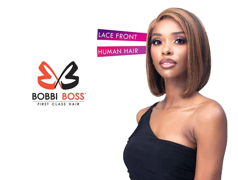 real person hair ring origin ring-BOBBI BOSS LACE WIG 100% UNPROCESSED HUMAN HAIR - MHLF546 ROSALIE