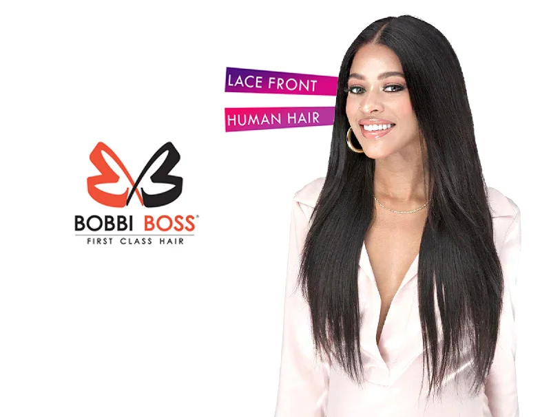 real person hair ring spring craft-BOBBI BOSS LACE WIG 100% UNPROCESSED HUMAN HAIR W&W - MHLF678 DYLAN