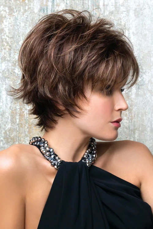 Synthetic wigs for relaxed curls-Coco Synthetic Wig by Rene of Paris | Short, Wavy | Basic Cap