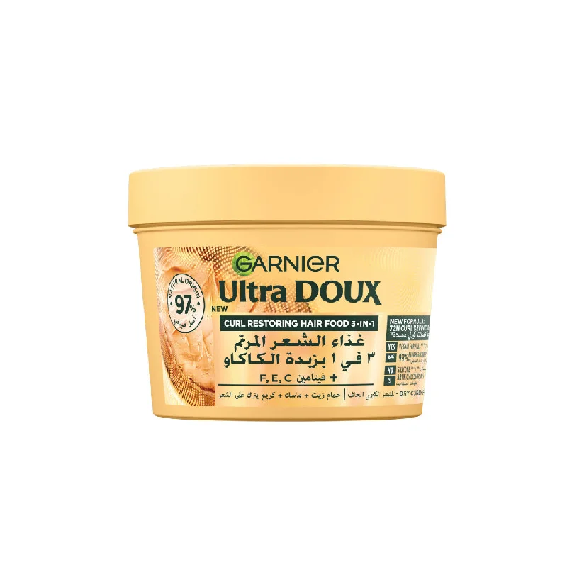 Luminous cream-Ultra Doux Vegan Hair Food Cocoa Butter & Jojoba Oil 3 in 1 Treatment Mask