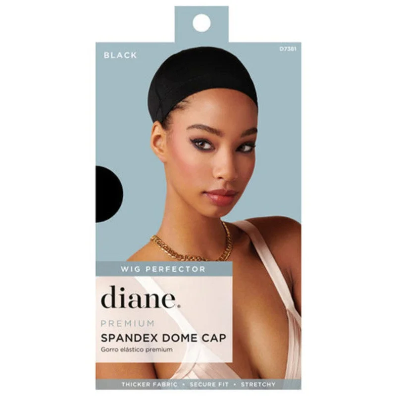 Hair care for post-workout sweat-Diane Spandex Dome Cap-Black