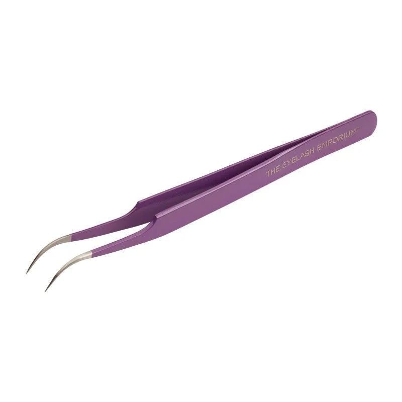 Texturizing gel-The Eyelash Emporium Camera Angle Curved Tweezer - Purple