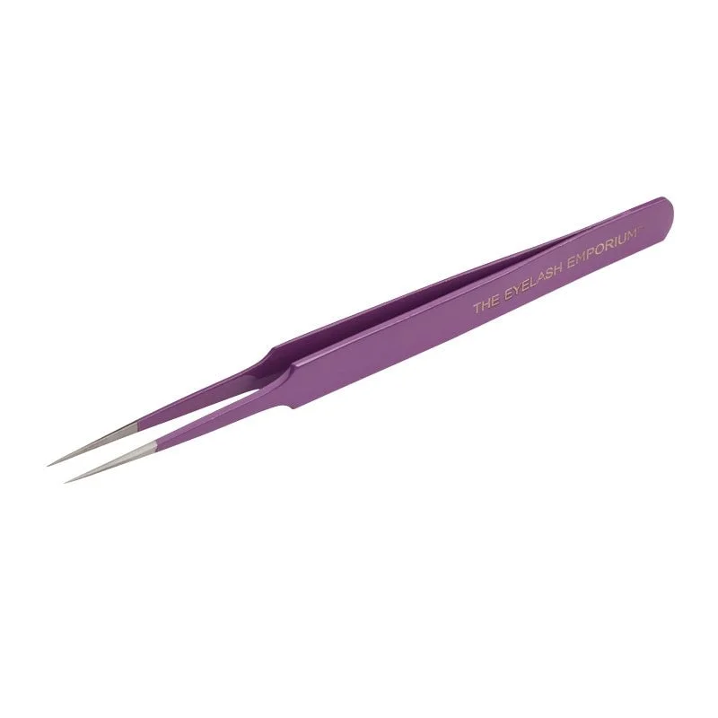 Brightening conditioner-The Eyelash Emporium On-Point Straight Tweezer - Purple