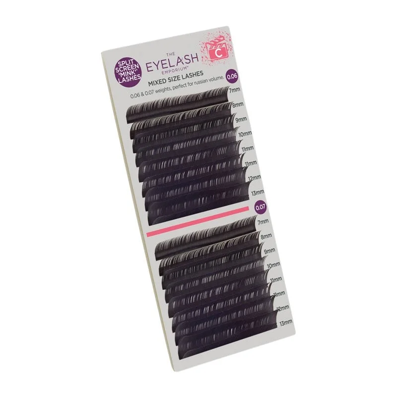 Radiance enhancer-The Eyelash Emporium Split Screen Mink Tray Lashes - C Curl