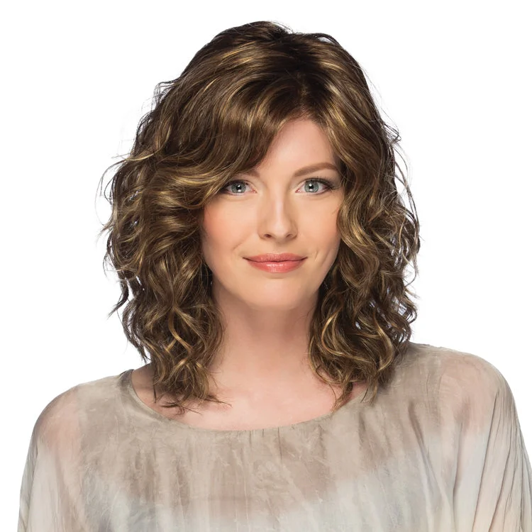 Linen synthetic wigs light-Finn Synthetic Wig By Estetica | Mid-Length, Wavy | Basic Cap