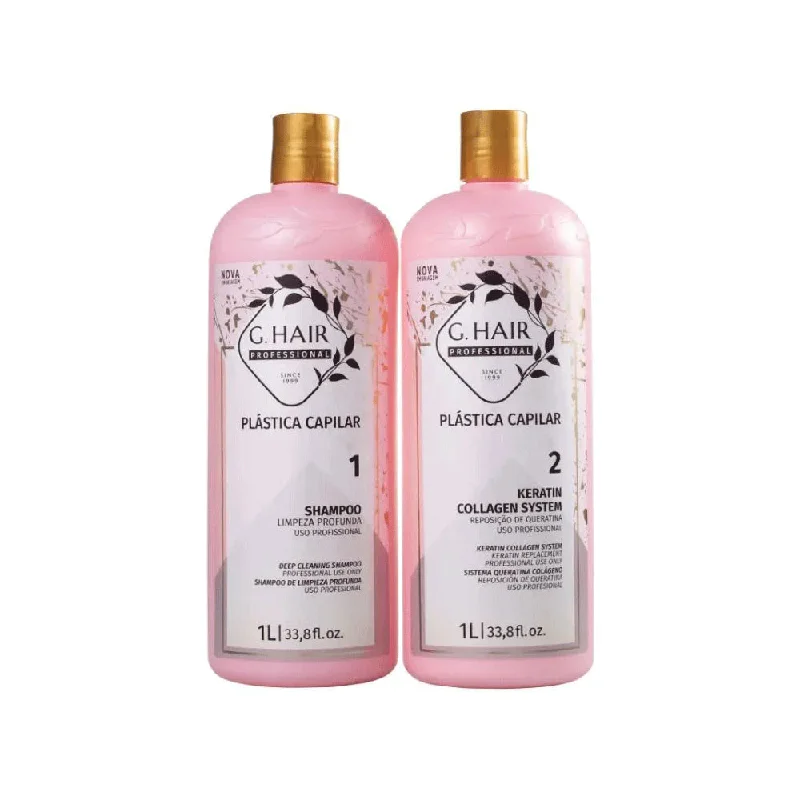 Conditioning lotion-G.HAIR Plastica Capilar Keratin Collagen Anti-Frizz & Volume Treatment Kit (2x 1L/33.8oz)