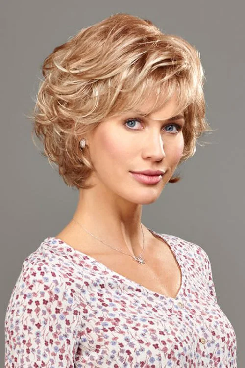 Synthetic wigs for street weddings-Gianna Synthetic Wig by Henry Margu | Short, Wavy | Lace Front | Full Mono Cap