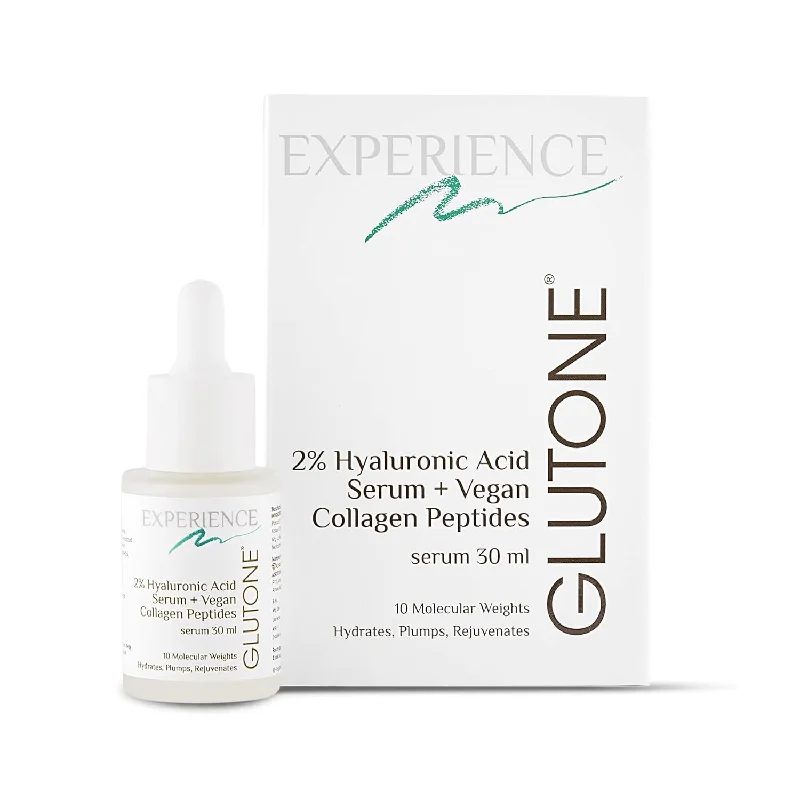 Rough clay-Glutone 2% Hyaluronic Acid plus vegan collagen peptides Serum, 30ml