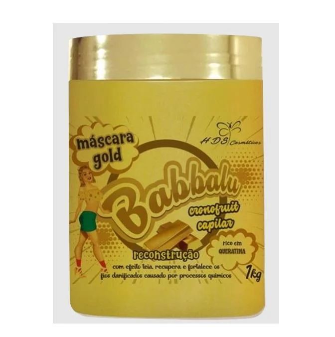 Best hair care with cupuacu butter-Gold Babballu Cronofruit Keratin Reconstruction Web Effect Mask 1Kg - FioBelli