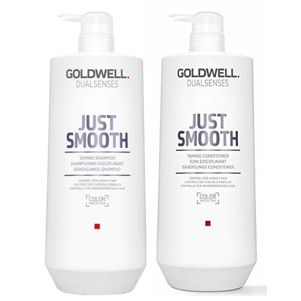 Goldwell Dualsenses Just Smooth Taming Shampoo and Conditioner Liter Duo Set