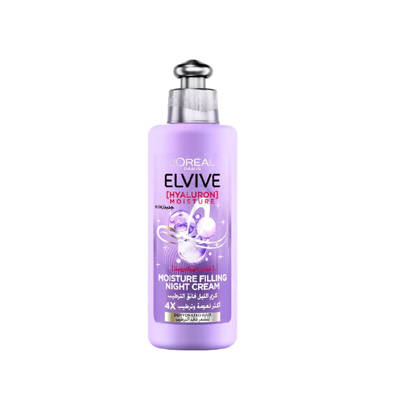 Clarifying cream-L’Oréal Paris Elvive Hyaluron Moisture Filling Night Cream For Dehydrated Hair- For 4x More Hydrated Hair