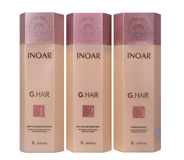 Thickening lotion-Inoar Professional G. Hair Smoothing Keratin Treatment Kit (3 x 1L/33.8oz)