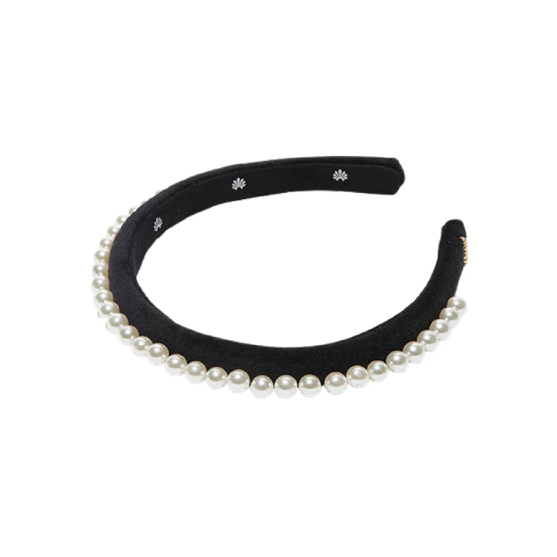 Fiber defining paste-Jet Pearl Embellished Velvet Gigi Headband