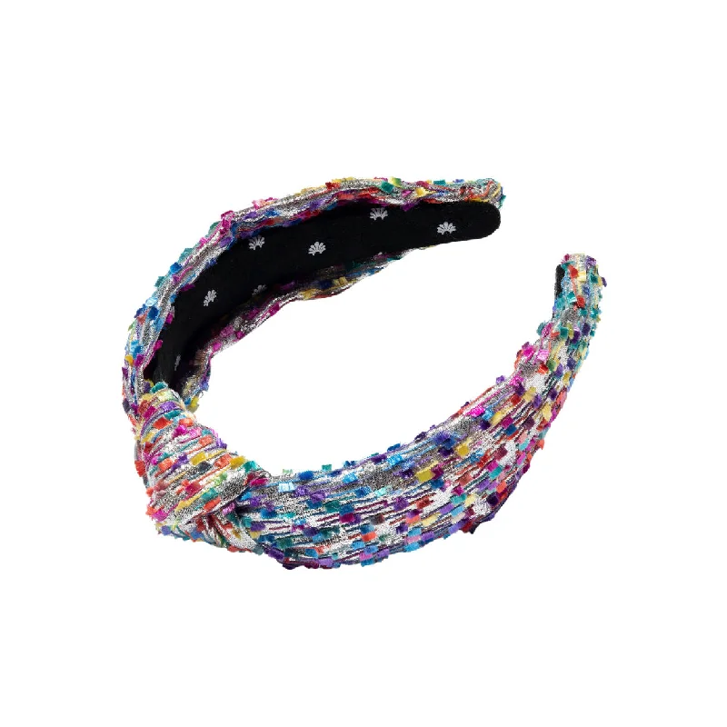 Curl amplifying mousse-Silver Metallic Confetti Knotted Headband