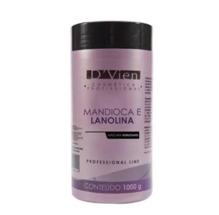 Floral oils for hair care-Mandioca Lanolina Cassava Lanolin Moisturizing Hair Mask 1Kg - D'vien Cosmetics