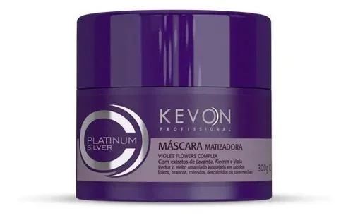 Keratin-infused hair care-Mask Matizadora Platinum Silver Kevon 300g + - Kevon