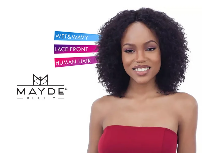 real person hair ring star accent-MAYDE BEAUTY 100% HUMAN HAIR WET & WAVY INVISIBLE LACE PART WIG DEEP CURL